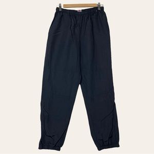 Liberty Uniform Vintage Nylon Drawstring Black Side Zip Windbreaker Track Pants